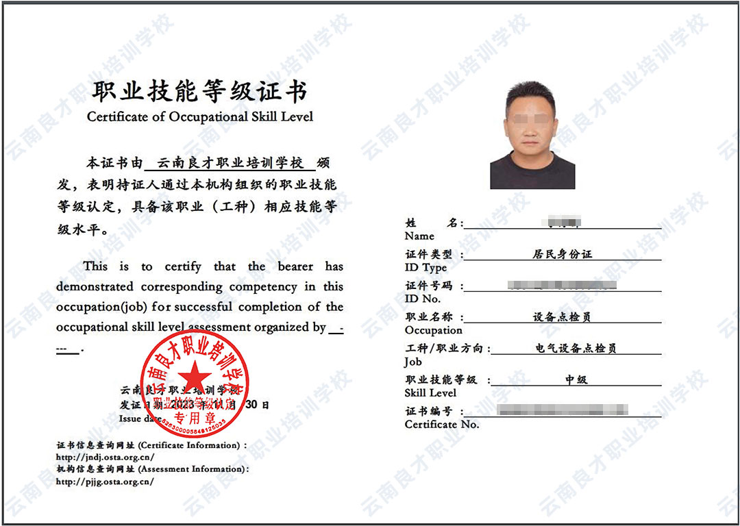 設備點檢員職業技能等級證書中級 設備點檢員職業技能等級證書中級